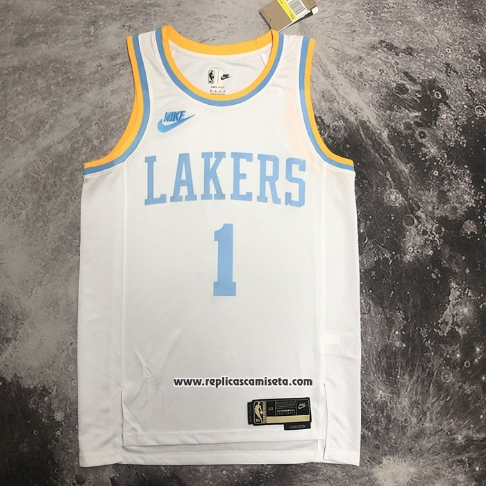 Camiseta Los Angeles Lakers D'Angelo Russell #1 Classic 2022-23 Blanco